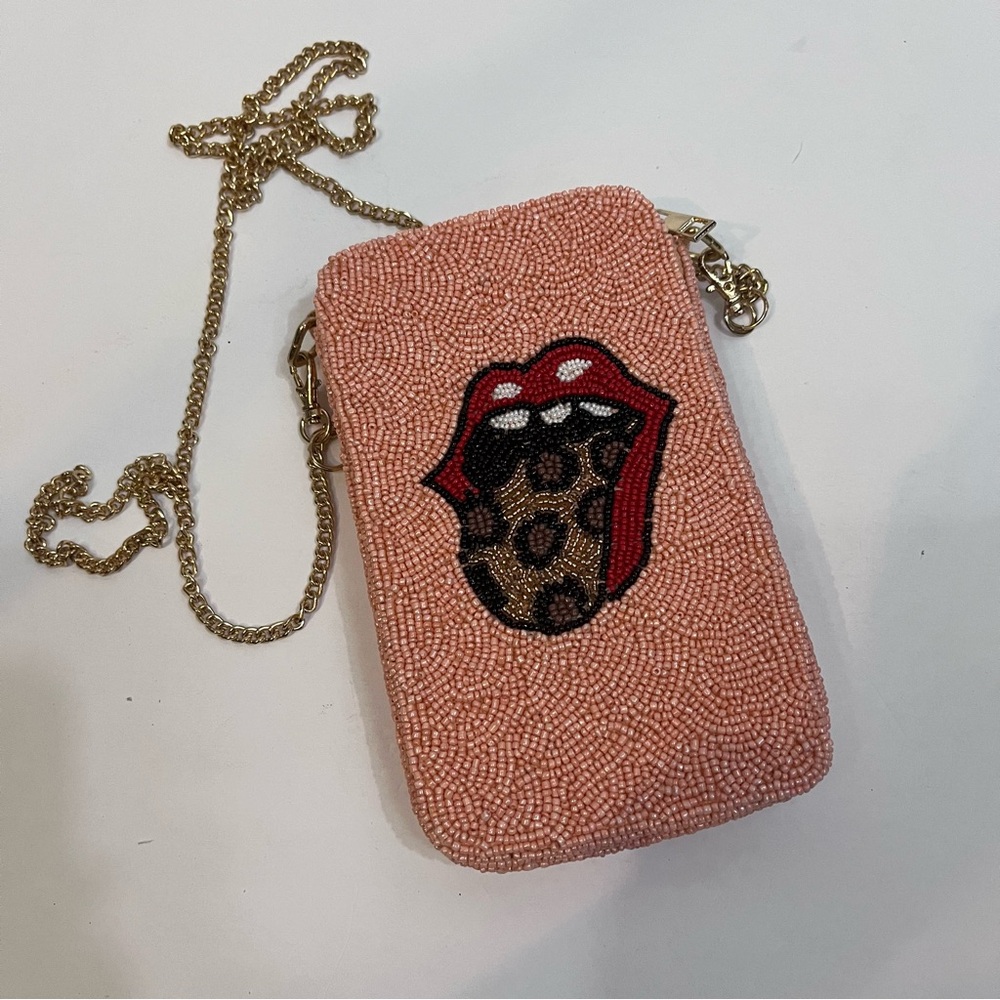 Beaded Crossbody Lip Bag - Picture 2 of 6